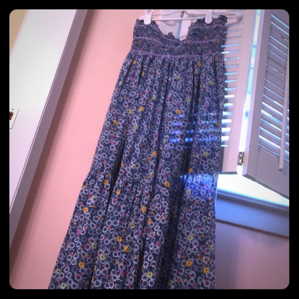 Blue floral maxi dress